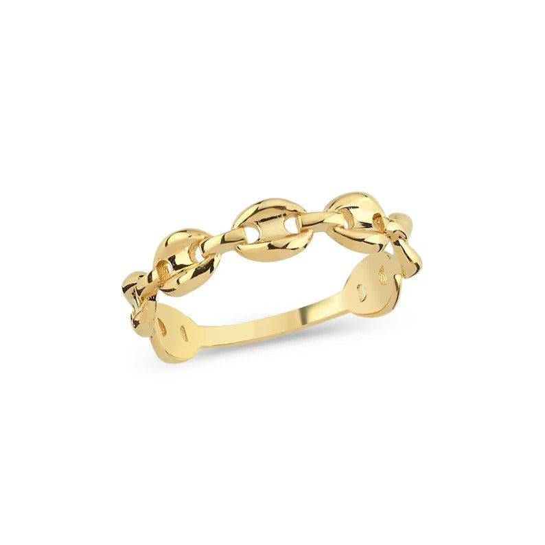 Anchor Mariner 14k Gold Vermeil Ring – Ketten-Stapelringe