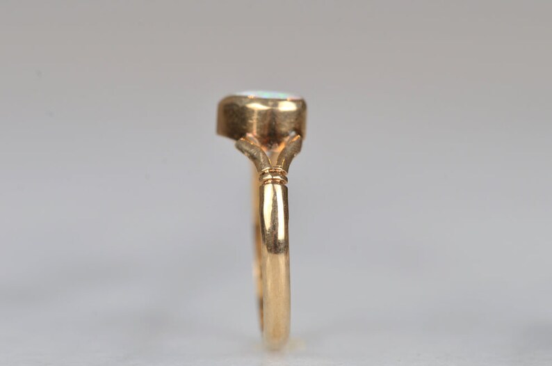 Ethiopian Opal Heart Cut Bezel Set Simple Vintage Rings - 14k Gold Vermeil Rings