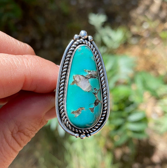 Native American Teardrop Turquoise Ring 