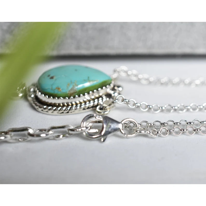 Turquoise Native American Pendants - 925 Sterling Silver Southwestern Style Pendant