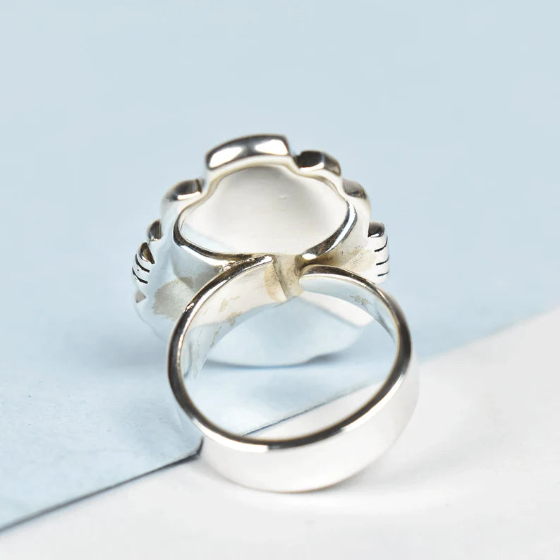 Vintage Triangular Purpurite Southwestern Style Ring - 925 Sterling Silver Rings