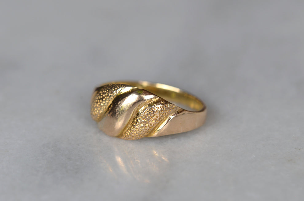 Vintage Wavy Band Statement Rings For Women - 14k Gold Vermeil Art Deco Rings For Women