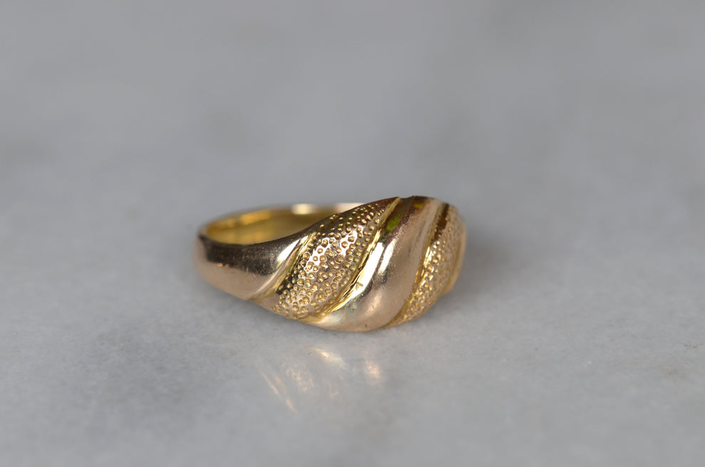 Vintage Wavy Band Statement Rings For Women - 14k Gold Vermeil Art Deco Rings For Women